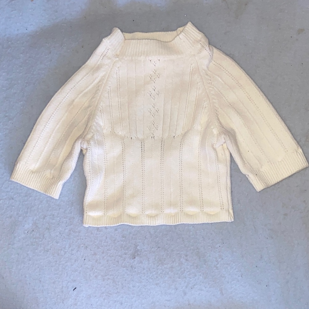 Free People Cream Crop Top Sweater